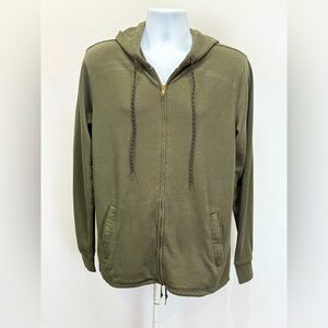 FIVE FOUR Olive Green POGGY THE MAN full zip sweatshirt hoodie jacket size M